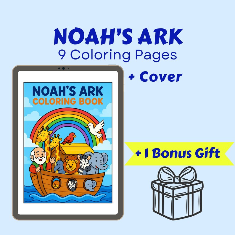 Noah's Ark Coloring Book: Bible Story Printable (PDF Download) - Etsy
