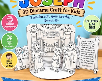 Joseph Forgives His Brothers Craft, Joseph Bible Story for Kids, Sunday School 3D Diorama