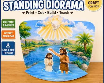 Baptism of Jesus Diorama Craft | Sunday School Bible Activity | Christian Homeschool Lesson
