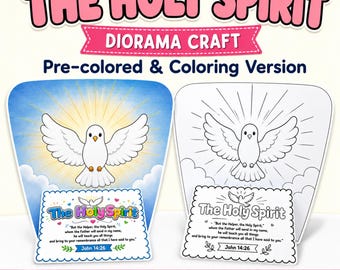 Heiliger Geist Diorama Craft Printable PDF | Dreifaltigkeit Handwerk für Kinder | Christliche Taube | Sonntagsschule