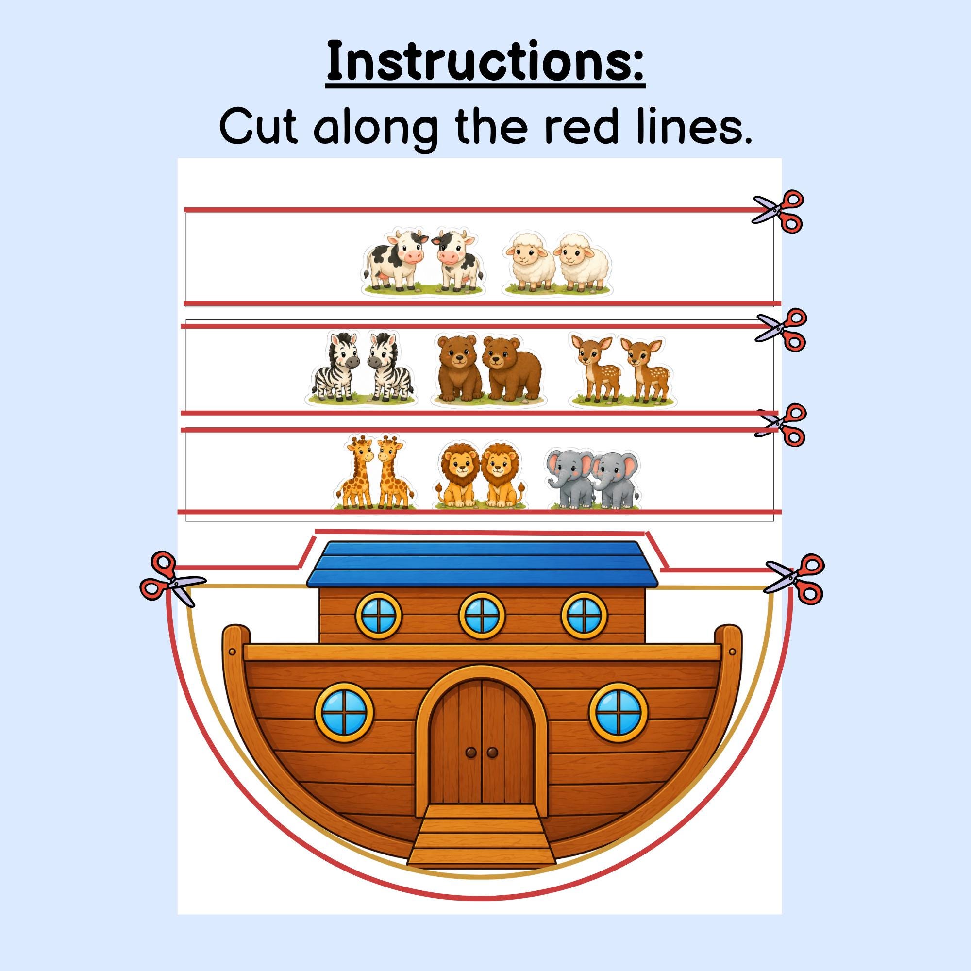 Noah’s Ark Spin Wheel Craft Printable | Bible Story Interactive ...
