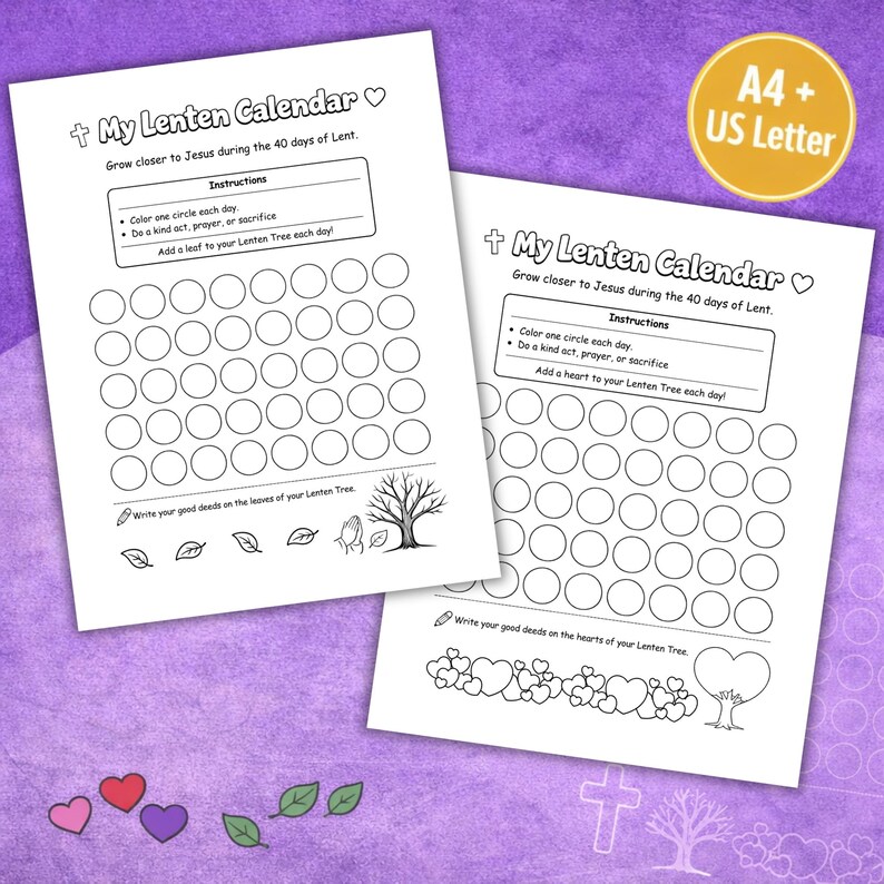 Lenten Tree Craft & 40 Acts of Kindness Calendar Bundle | Catholic Lent ...