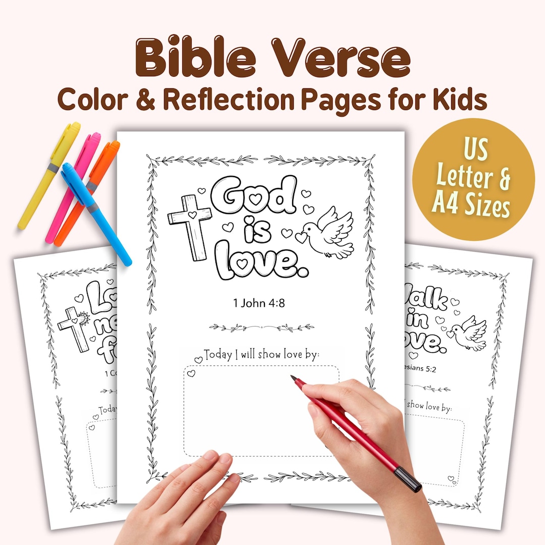 Bible Verse Coloring Pages for Kids Printable | Love Verses | Coloring ...