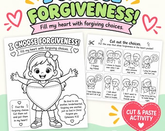 Ephesians 4:32 Forgiveness Activity for Kids, Christian Cut & Paste Bible Lesson (Digital Download)