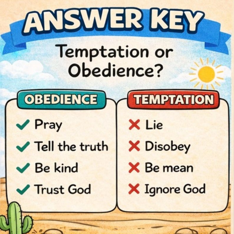 Temptation List Temptation or Obedience Cut and Paste Activity | Lent Bible Lesson ...