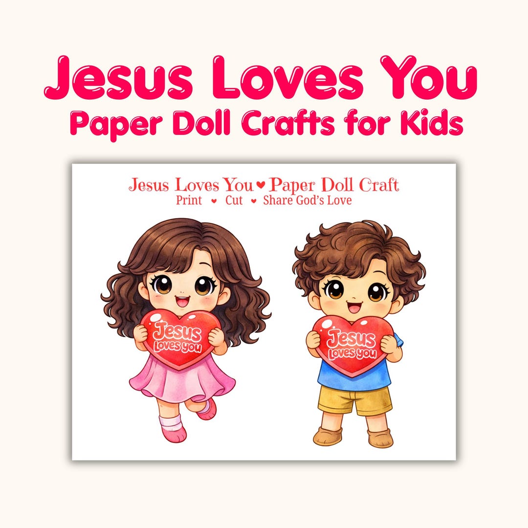 Jesus Loves You Paper Doll Craft for Kids Printable | Sunday School Cut ...