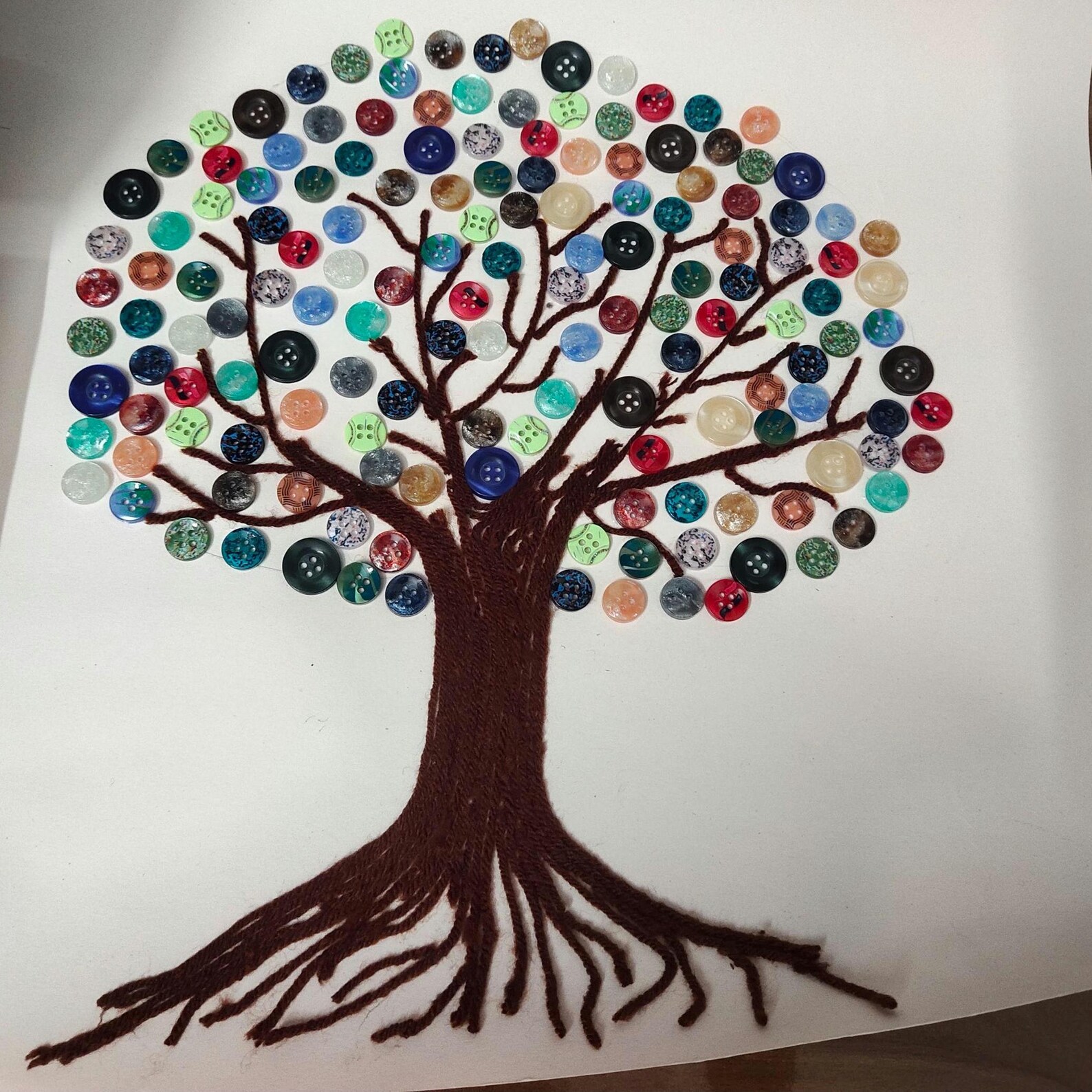 Handmade Button Tree Wall Art | Unique Home Decor "12×12" Inches - Etsy