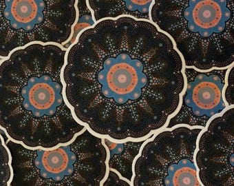 Adesivo in vinile con mandala color pesca colorato; adesivo impermeabile e resistente allo sbiadimento
