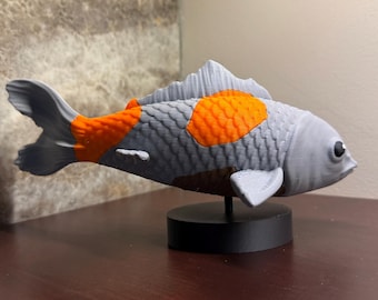 3D Printed Ochiba Koi, Statue, Gift For Koi Lover