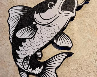 Shiro Utsuri Koi Wall Art, Koi Pond Decor, 3D Printed Koi, Carp, Koi Wall Hanging, Water Garden Decor, Outside Sign, Gift For Koi Lover