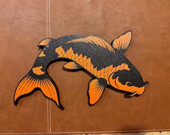 LARGE Hi Utsuri Koi Wall Art, Koi Pond Decor, 3D Printed Koi, Carp, Koi Wall Hanging, Water Garden Decor, Outside Sign, Gift For Koi Lover