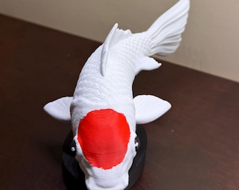3D Printed Tancho Koi, Statue, Gift For Koi Lover