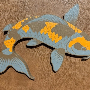 Ochiba Koi Wall Art, Koi Pond Decor, 3D Printed Koi, Carp, Koi Wall Hanging, Water Garden Decor, Outside Sign, Gift For Koi Lover