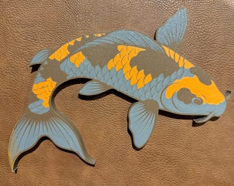 Ochiba Koi Wall Art, Koi Pond Decor, 3D Printed Koi, Carp, Koi Wall Hanging, Water Garden Decor, Outside Sign, Gift For Koi Lover