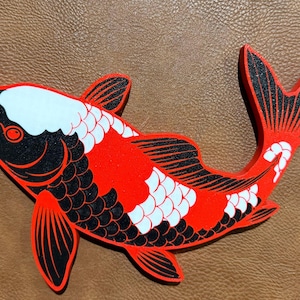 Matsuba Koi Wall Art, Koi Pond Decor, 3D Printed Koi, Carp, Koi Wall Hanging, Water Garden Decor, Outside Sign, Gift For Koi Lover