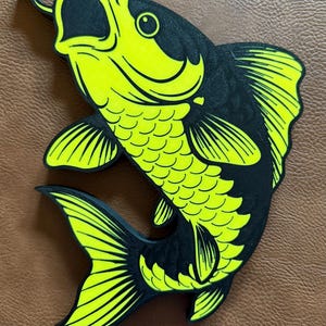 Ki Utsuri Koi Wall Art, Koi Pond Decor, 3D Printed Koi, Carp, Koi Wall Hanging, Water Garden Decor, Outside Sign, Gift For Koi Lover