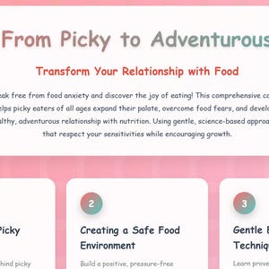 Picky Eater Food Tracker and Course for Kids and Adults - Interactive Meal Planner, Challenges and Journal - Digital Download