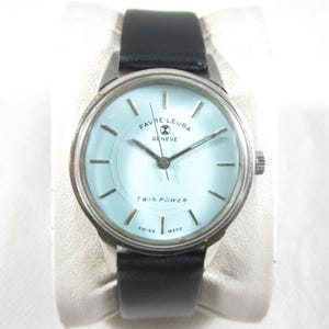Original 100% Vintage FAVRE LEUBA GENEVE Twin Power Winding Swiss Wrist Watch #C822