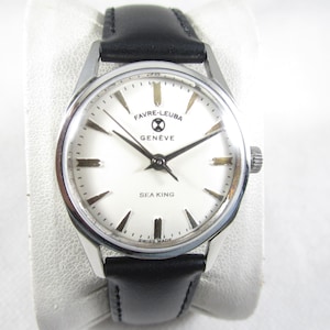 Original 100% Vintage FAVRE LEUBA GENEVE Sea king Winding Swiss Wrist Watch #C839