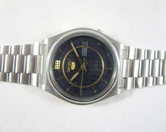 SEIKO 腕時計495⑦ Original VINTAGE SEIKO 5 17 JEWELS Day-date Automatic Japan Made