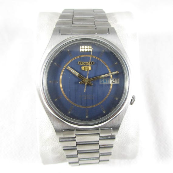 SEIKO 腕時計495⑦ Original VINTAGE SEIKO 5 17 JEWELS Day-date Automatic Japan Made