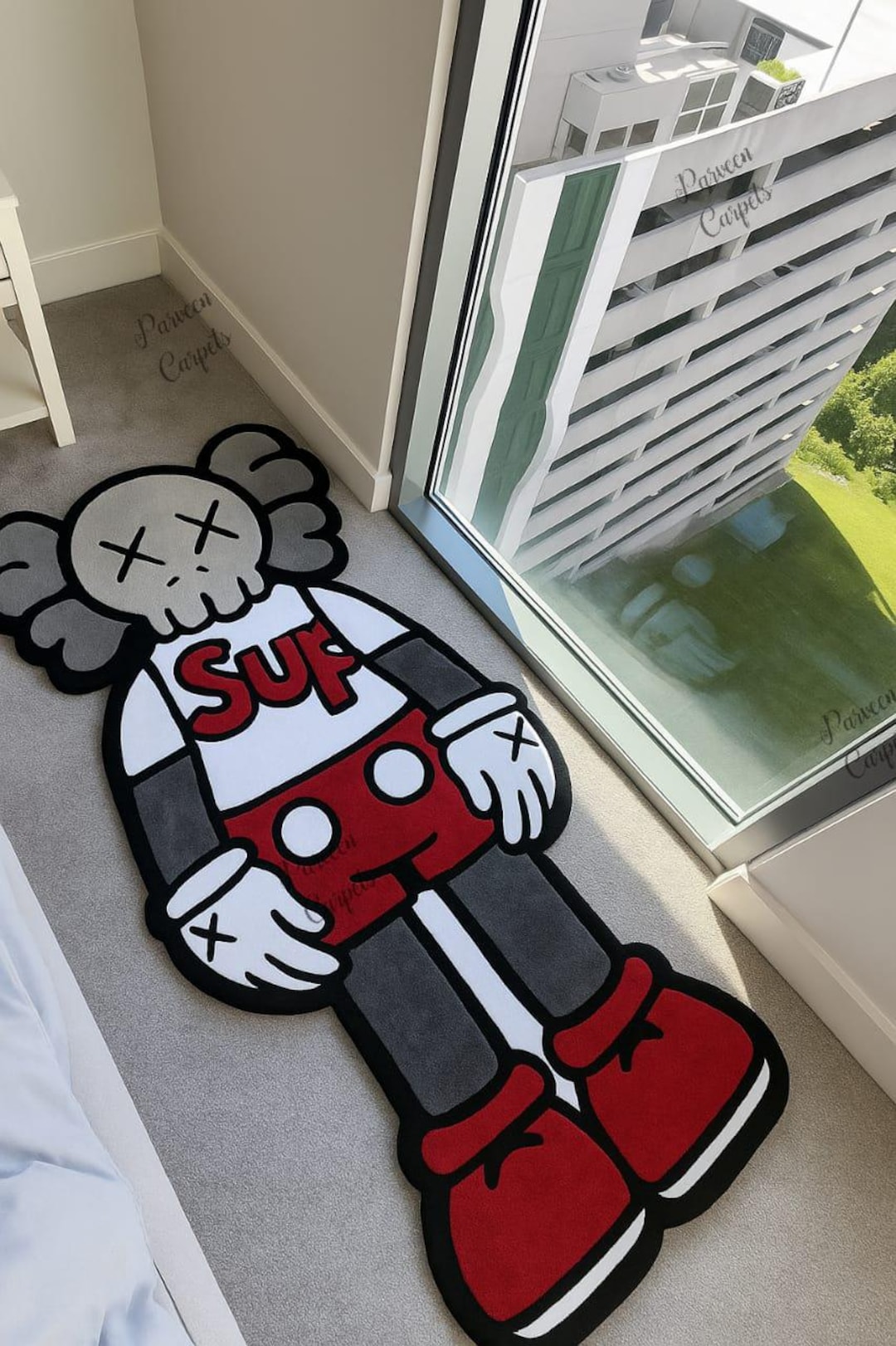 KAWS X Supreme Companion Mickey Mouse Rug. Kaws Inspired Character Rug ...