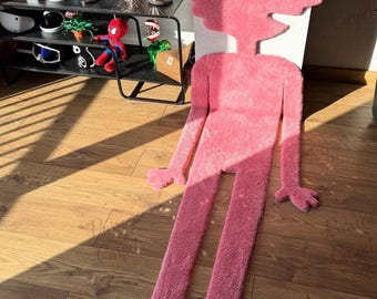 Prismo-tapijt: Adventure Time op maat gemaakt wollen tapijt op cartoon geïnspireerd handgemaakt wollen tapijt, kinderkamerdecoratie