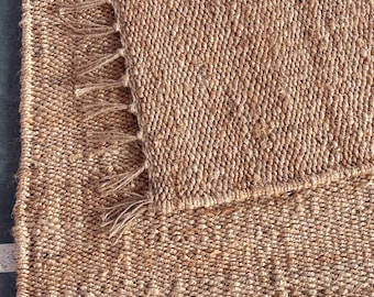 Handmade Natural Jute Rug | Boho Rustic Area Rug | Eco Friendly Woven Carpet for Living Room, Bedroom & Entryway.