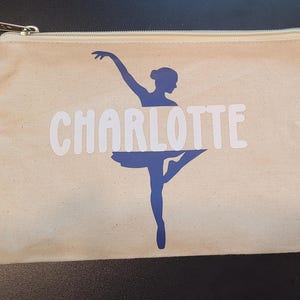 Personalized Dance Bag - Custom Zipper Pouch - Dance Team Gift - Dance Mom Gift - Ballet Makeup Bag
