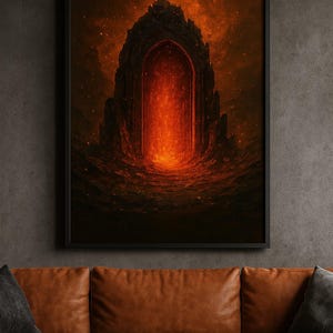 The Ashfall Threshold | Fantasy Portal Wall Art | Digital Download | Mystical Archway for Courage & Transformation