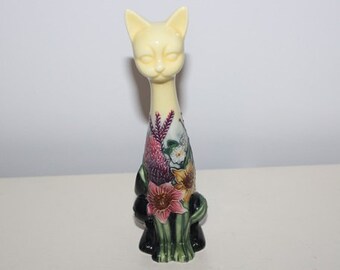 Cat Figurine Old Tupton Ware Summer Bouquet Floral Ceramic UK Vintage