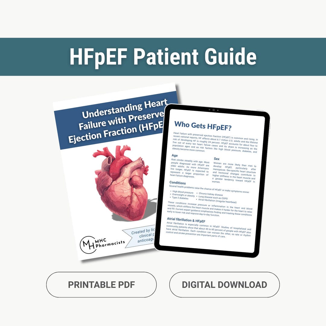Hfpef Patient Guide: Heart Failure Explained (digital PDF) - Etsy