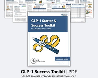 GLP-1 Weight Loss Toolkit: Medication Planner, Symptom Tracker (Digital Download, Fillable PDF)