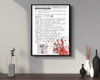 Observation Record — Dark Humour Plant and Toddler Field Notes — Instant Download Digital Print — Funny Plant Mum Gift — Plant Witch Art