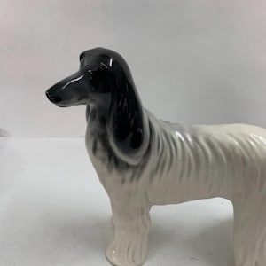 Vintage Ceramic Afghan Hound Figurine - Elegant Long-Haired Dog Statue