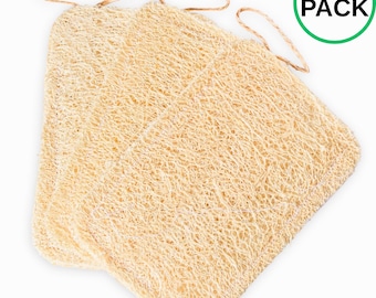 Confezione da 3 / Spugna per piatti in luffa naturale / Zero rifiuti e compostabile / Pulizia delicata / Senza plastica