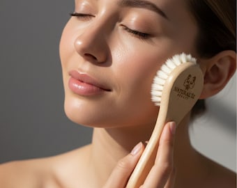 Natural Horsehair Face Brush | Exfoliating Dry Brushing, Glowing Skin