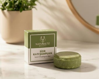 Shampoo solido naturale Sidr Spirulina / Rinforzante naturale per capelli / Spirulina / Olio di semi neri e cheratina / Vegano / Senza plastica