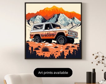 Vintage Retro Bronco Outdoor SUV vehicle - Digital Download art
