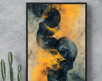 Modern Abstract Art Print: Geometric Surrealist Wall Decor (Digital Download)