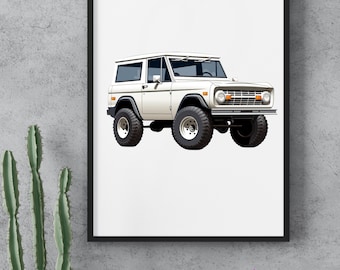 Vintage Ford Bronco PNG transparent vector file - Instant Digital Download art Instant Download PNG clipart Bronco vector printable