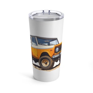 Yellow Bronco Tumbler 20oz Vintage Yellow Ford Bronco Drink Tumbler Retro 1970&#39;s Bronco gift drink ware