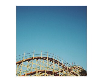 Square Photo Print California Rollercoaster Wall Art Minimalism Fine Art Print Coaster Print Cali boardwalk Artwork Wall Decor