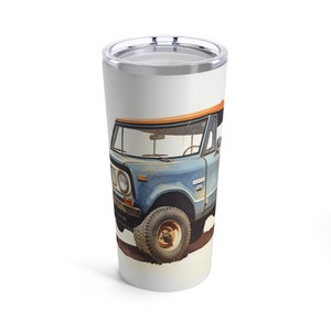Vintage Ford Bronco Tumbler: Blue Bronco Stainless Steel Travel Mug