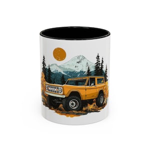 Vintage Ford Bronco Coffee Mug: Gold SUV Gift (11oz, 15oz)