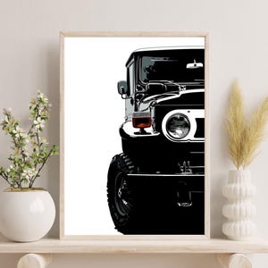 Toyota Landcruiser retro vintage - Descarga digital - Impresión artística abstracta de Toyota Landcruiser