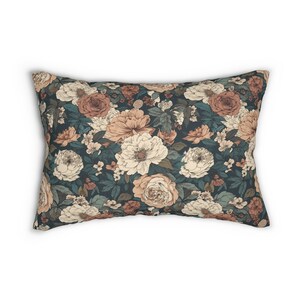 Floral Designer Decorative Throw Pillow, aesthetic floral pattern Sofa Lumbar Pillow Spun Polyester horizontal lumbar throw pillow