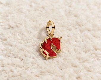 Pingente de Cavalo de Fogo Vermelho em Vidro Murano, Joia Requintada, Presente Ideal para Mulheres, Namorada, Aniversário ou Presente de Aniversário