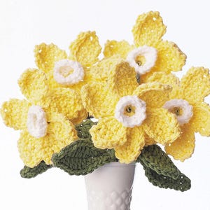 Narzisse Häkelblumenstrauß Muster, Lilien Blumen Häkelanleitung, Blumenmuster Pdf, Häkeldekor-Muster, Häkeldekor-Muster