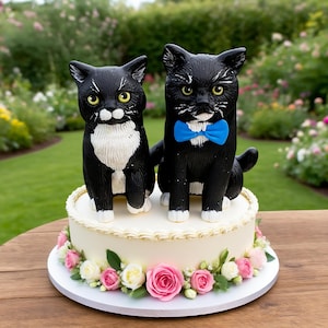Custom cat bobblehead,Personalized custom cat wedding cake topper,Pet CakeTopper,Pets Birthday,Cat caketopper,Anniversary pet,Cat Figurines